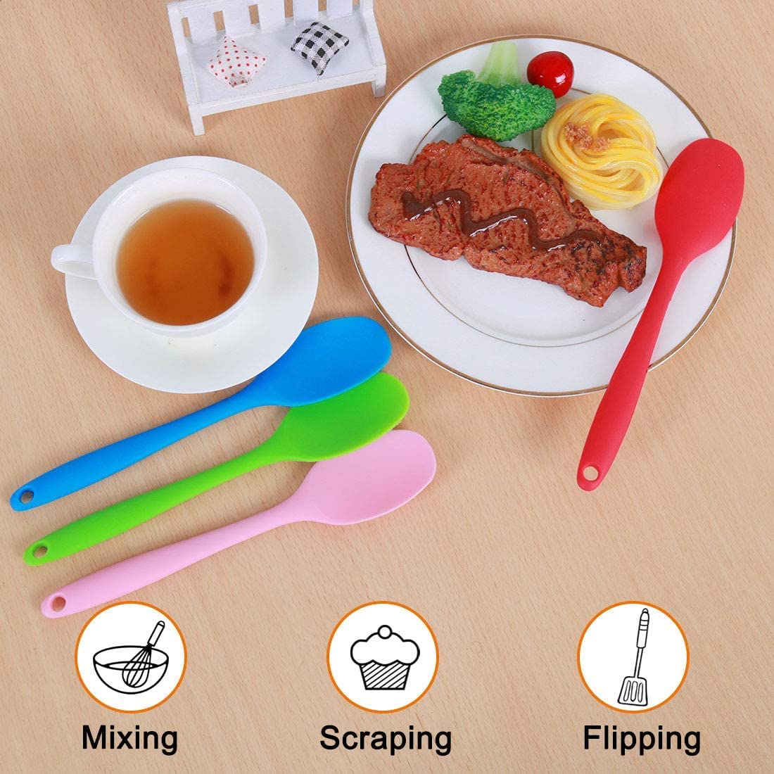 Amazon | XYWHPGV 4個シリコンスパチュラ耐熱性ノンスクラッチキッチン